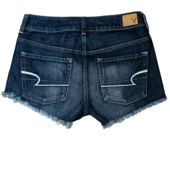 AMERICAN EAGLE Hi-Rise Festival Frayed Hem Jean Shorts - Size 4 - Picture 2 of 7